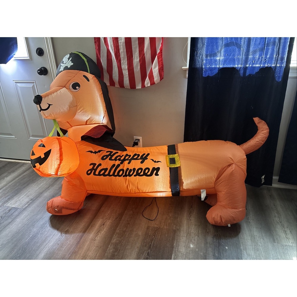 5 FT Halloween Inflatables Outdoor Decorations Dog Blow up Dachshund Pirate